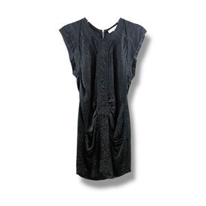IRO Cap Sleeve Silk Constructed Mini Dress in Black Size 1 (US S)